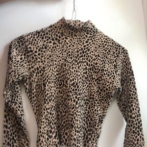 brandy cheetah print turtleneck